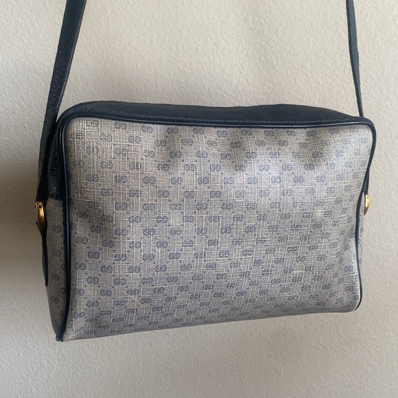 Authentic Gucci crossbody bag navy grey monogram coated canvas - Picture 6 of 15